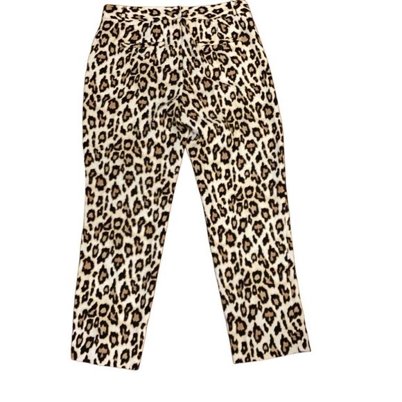 Banana Republic AVERY Leopard Print Ankle Length Light Weight Pants Size 6 - Picture 5 of 11